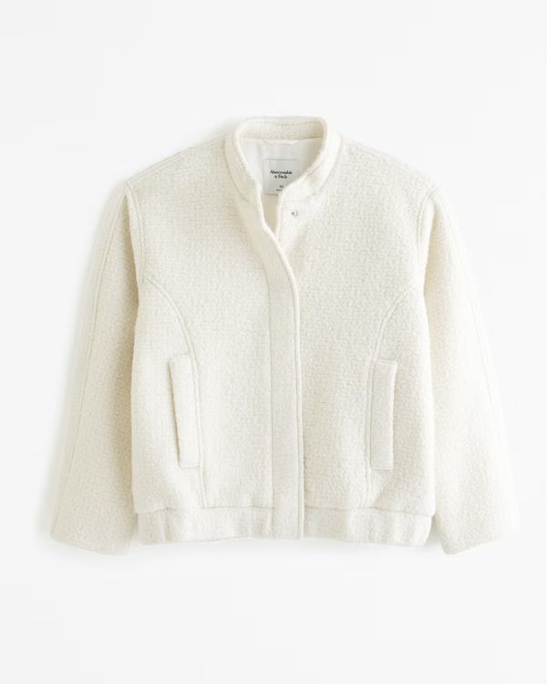 Women's Wool-Blend Bomber Jacket | Women's Coats & Jackets | Abercrombie.com | Abercrombie & Fitch (US)
