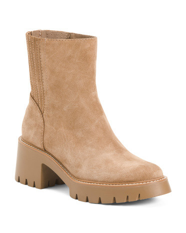 Suede Lug Sole Heel Boots | TJ Maxx