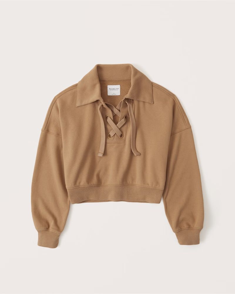 Boyfriend Lace-Up Sweatshirt | Abercrombie & Fitch (US)