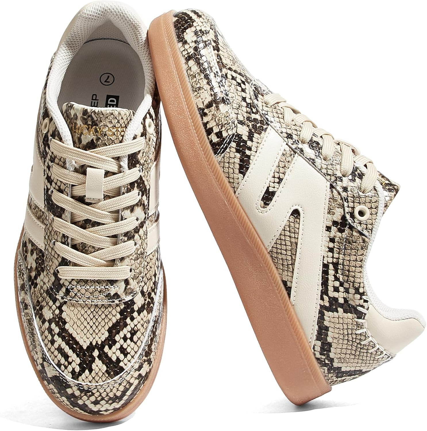 LUCKY STEP Women Retro Gum Sole Fashion Sneakers | Amazon (US)