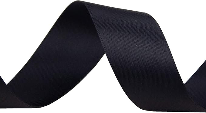 VATIN Double Face Black Satin Ribbon 1" Continuous 25 Yards,Black Polyester Fabric Ribbon use for... | Amazon (US)