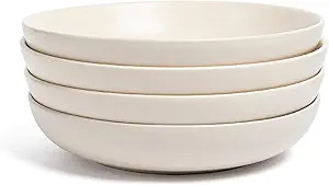 over&back Coupe Dinner Bowl Set - Stoneware Dishes - Comes with 4 Dinner Bowls - Easy-to-Stack Al... | Amazon (US)