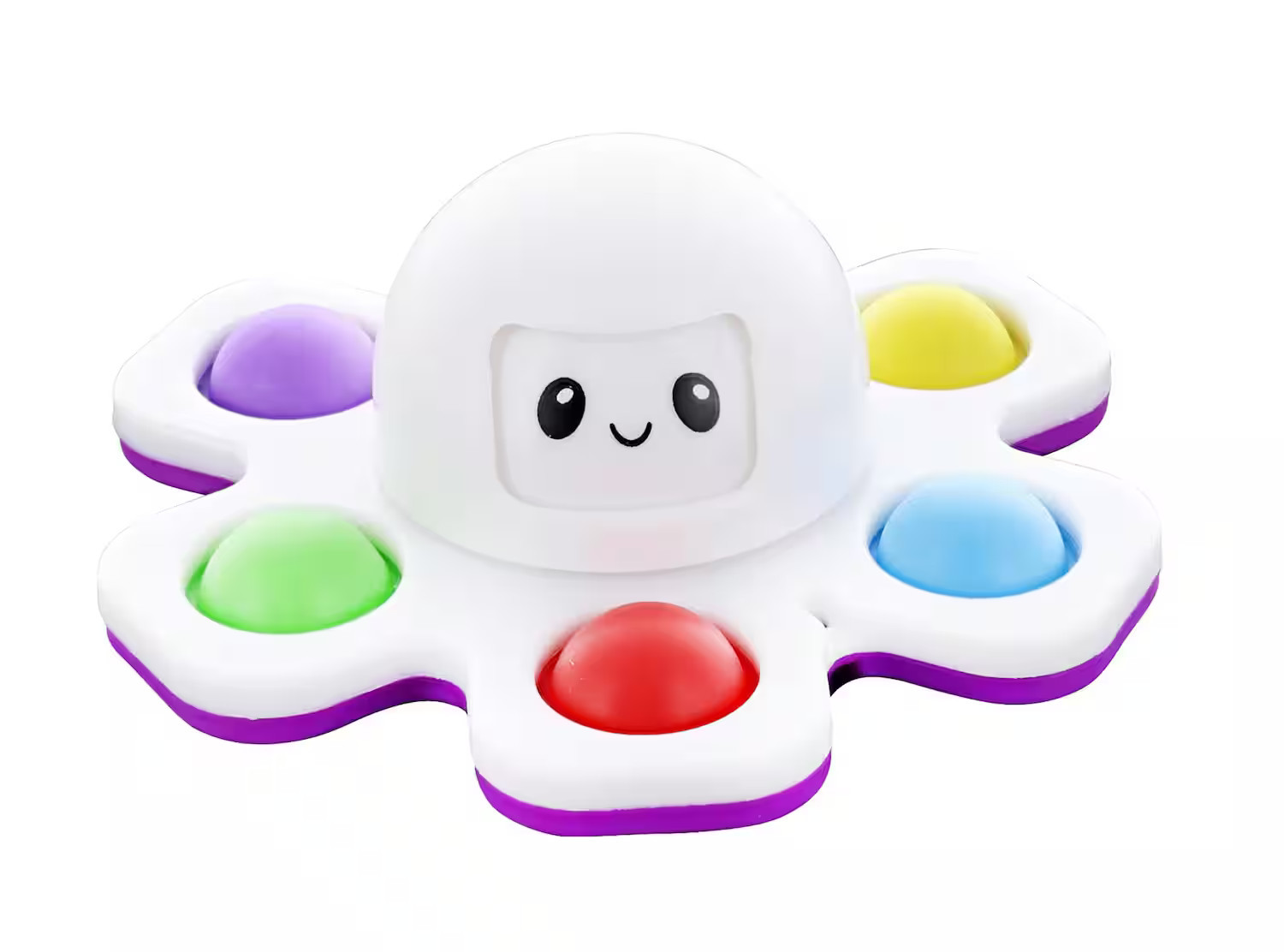 Toynk - Pop Fidget Toy Spinner Face-Changing White Octopus 6-Button Bubble Popping Game - Purple | Best Buy U.S.