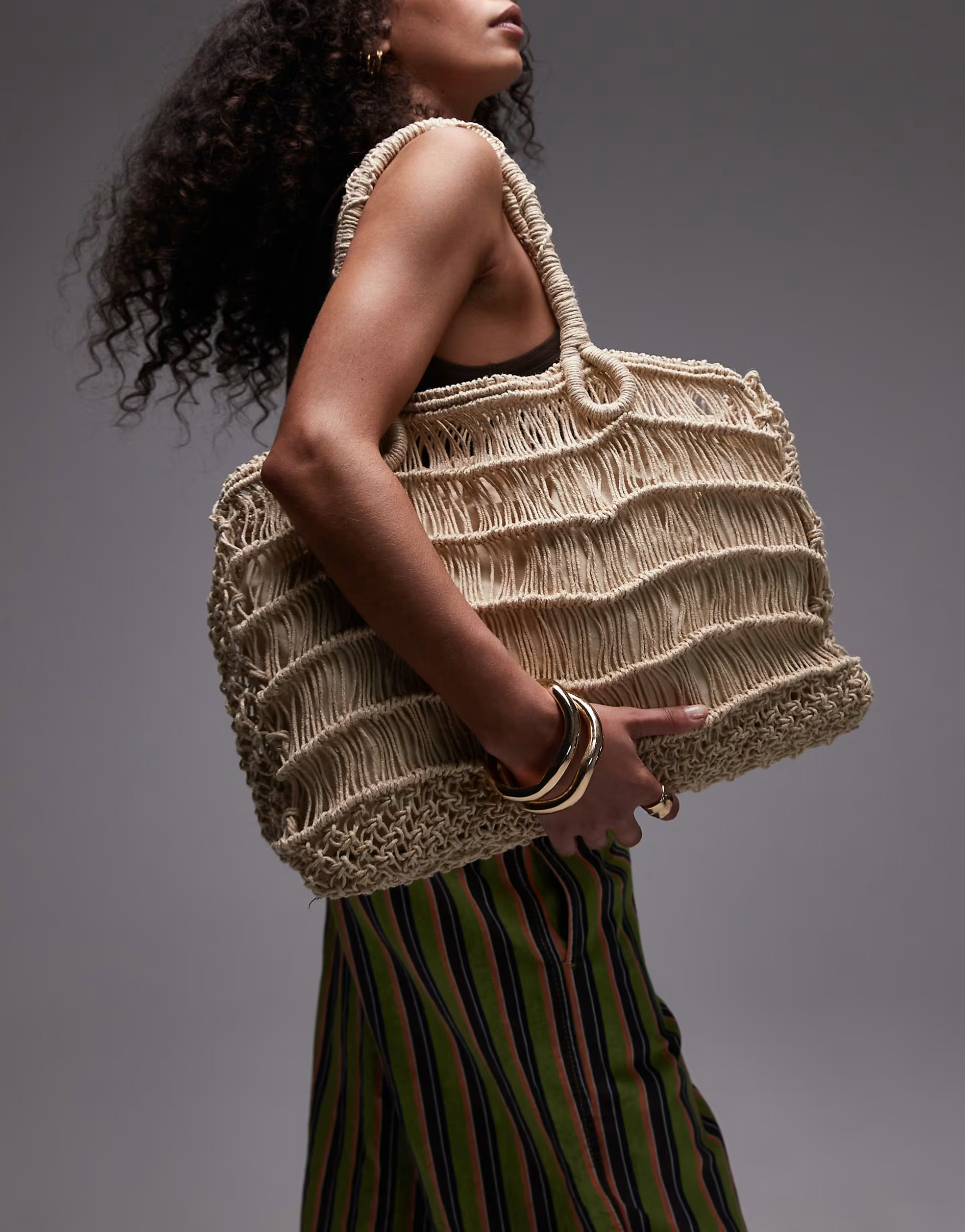 Topshop Gerry grab weave bag in neutral | ASOS (Global)