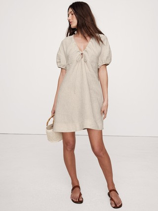 Linen Tie-Front Mini Dress | Banana Republic (US)