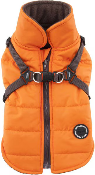 Puppia Mountaineer II Coat Dog Harness, Orange, Large: 18.9-in chest | Chewy