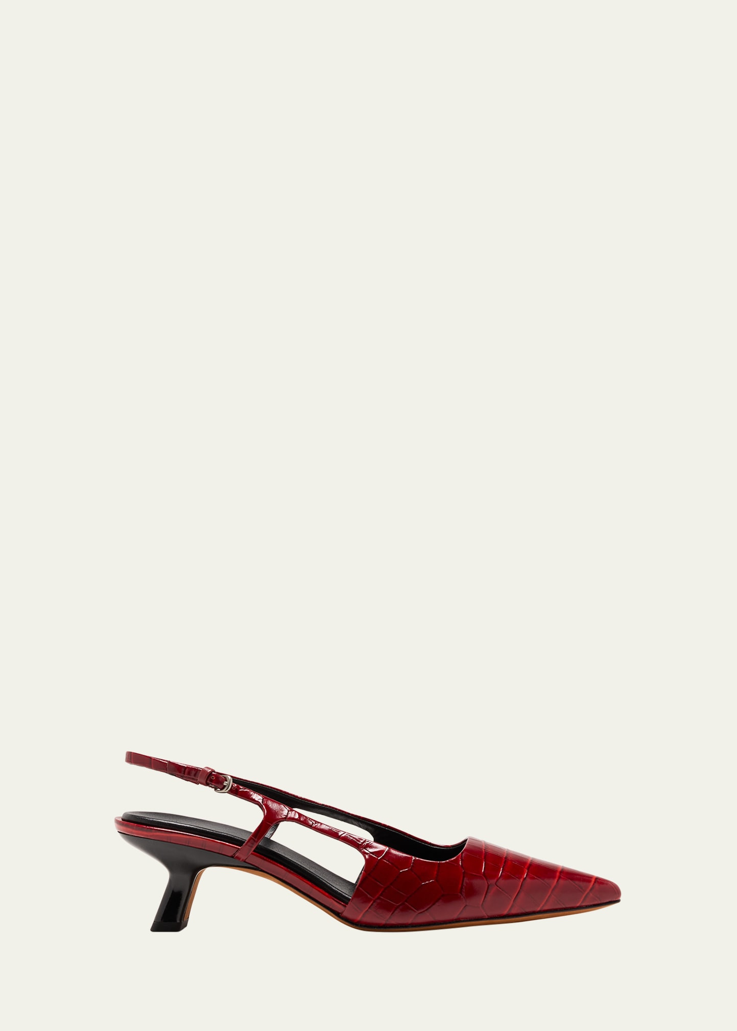 Vince Bianca Croco Kitten Slingback Pumps | Bergdorf Goodman