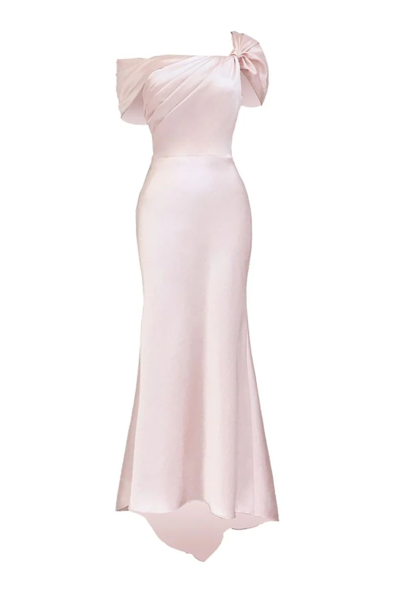 ROSE GOLD OFF-SHOULDER SILK MAXI DRESS | Do Long | CULT MIA | CULT MIA UK LTD