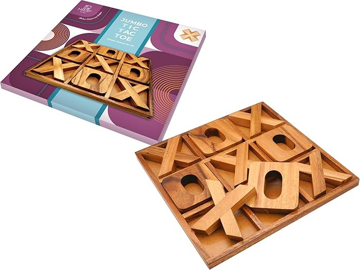 BSIRI Jumbo Tic Tac Toe Board Games 14 Inch - Wall Tic Tac Toe for Rustic Home, Farmhouse, Patio,... | Amazon (US)