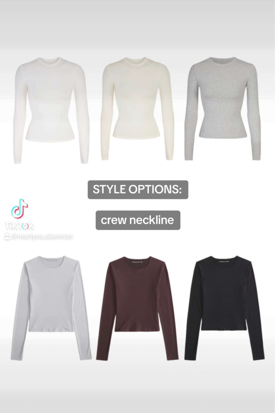crew neckline basic long sleeve top inspo 