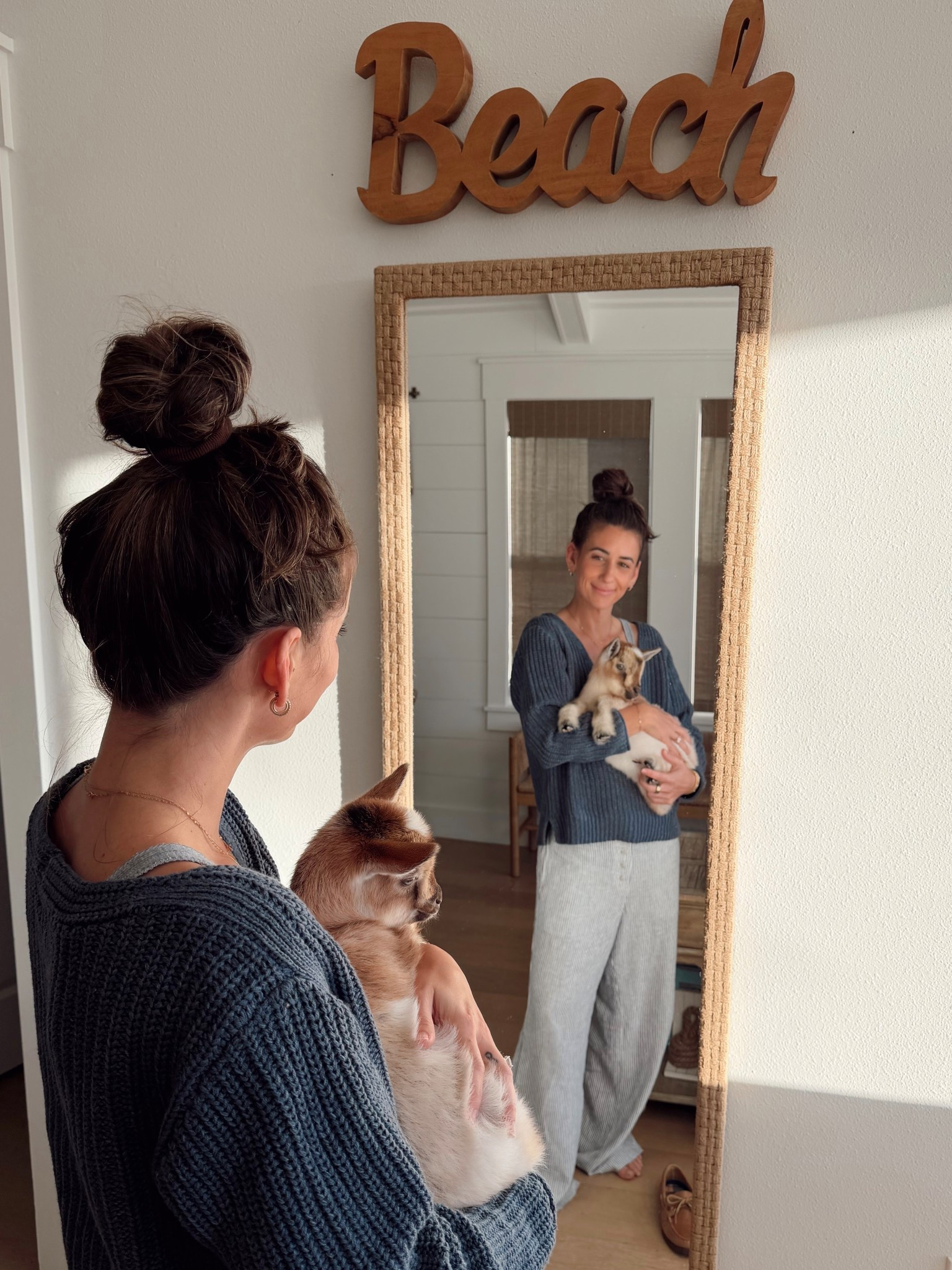 Target sweater size XS
Linen stripe pants size XS 
Speedy classic boat shoes 6.5