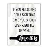 Stupell Industries Sign to Open Bottle of Wine Phrase Alcohol Humor, Designed by Daphne Polselli Art | Amazon (US)