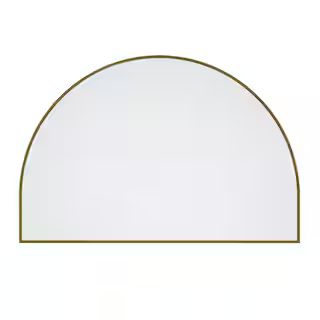 Glass Warehouse 48 in. W x 32 in. H Framed Arched Bathroom Vanity Mirror in Satin Brass SF-ARC-48... | The Home Depot