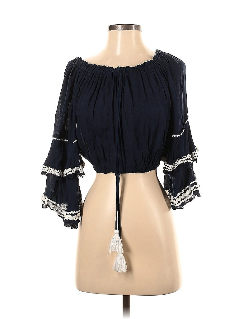 Surf Gypsy 100% Rayon Black 3/4 Sleeve Top Size S - 74% off | ThredUp