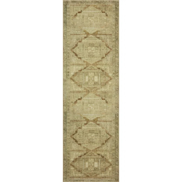 Magnolia Home By Joanna Gaines X Loloi Sinclair Machine Washable Khaki / Tobacco Area Rug | Wayfair North America