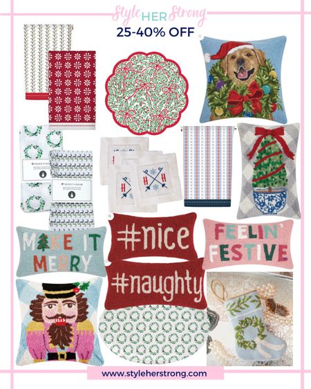 Get 25% off at Dashing z trappings with code: BlackFriday25

Get 40% off everything at Honey & Hank 

Needlepoint pillows, Christmas napkins, tea towels 



#LTKHoliday #LTKCyberweek #LTKsalealert