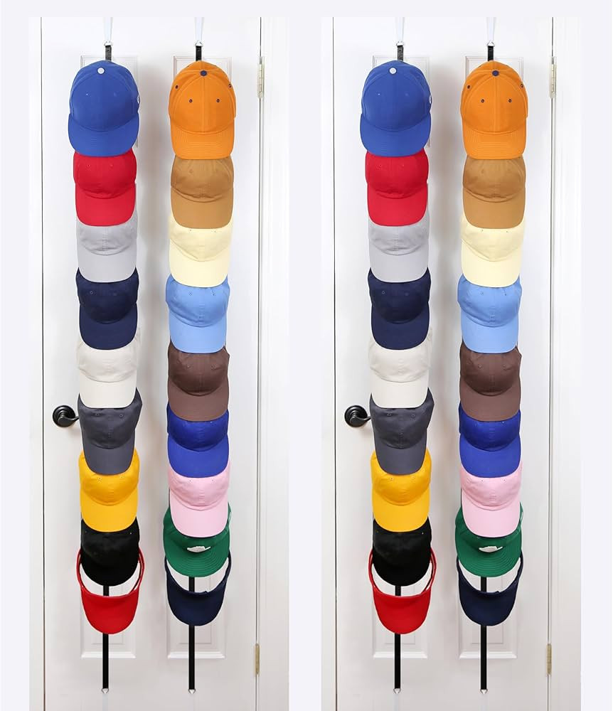 Perfect Curve Hat Organizer CapRack 2-Pack | Over-The-Door Hat Rack and Organizer | Baseball Cap ... | Amazon (US)