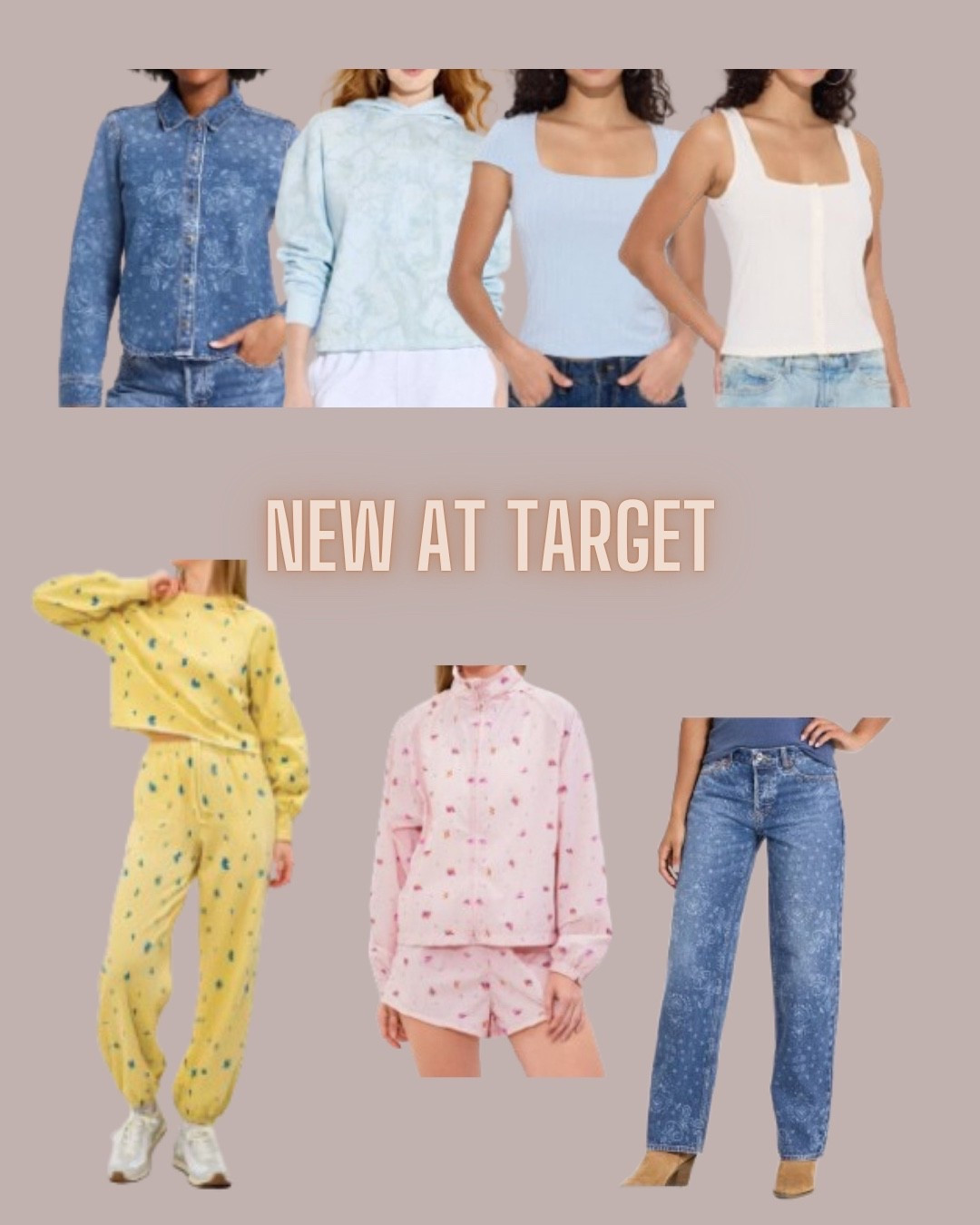 Target style
Matching set
Denim tops
