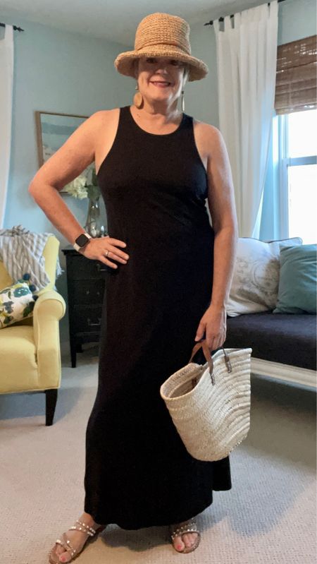 Classic tank top dress is so versatile! From swimsuit cover up to dinner at night just by adding a pretty sweater or jacket. Perfect to pack in suitcase because you can wear it everywhere! Beach, dinner, lunch, running errands! #lbd #tanktopmaxidress #swimsuitcoverup #versatiledressing 

#LTKtravel #LTKstyletip