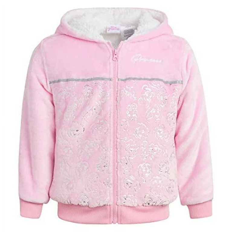 Disney Princess Kids Plush Fleece Hoodie Jacket 3T | Walmart (US)