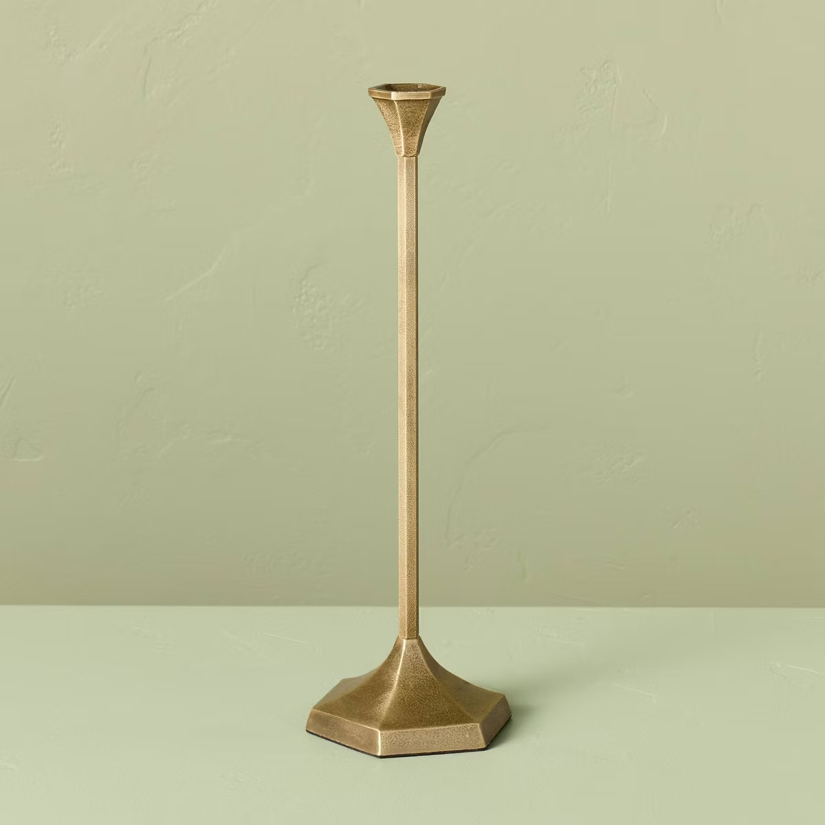 Oversized Floor Taper Candlestick Brass - Hearth & Hand™ with Magnolia | Target