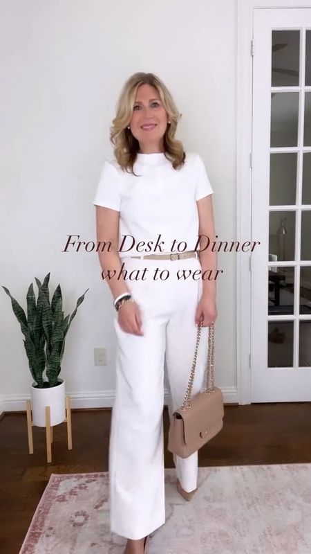 📈From Desk to Dinner 🍽️ 

SALE ALERT!🚨 
🤍The Perfect Crew Neck short-sleeve top is currently on sale! 
It has a structured silhouette which is so polished!
I’m wearing it in this powder white, but it’s available in 4 other colors under $50.
Highly recommend.

🤍Also, LOVE the Sloane Tailored Pant. 
Again, these have a polished yet relaxed style that will carry you from work to dinner out!
They are available in 12 colors, and extended sizing! (also come in a curvy fit)

✨STYLE TIP: Add a blazer or jacket and chunky necklace or earrings for a bit of texture!

🎉Comment WORKWEAR and I’ll send you the links.  Or click the link in my profile to shop my LTK account.

#spanxpartner #spanxstyle #abercrombie #workwear #whattowearnow #tailoredpants #neutralstyle