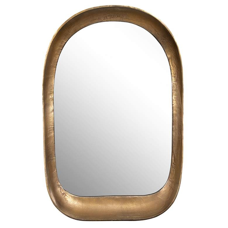 Bradano Antique Brass 23 3/4" x 35 1/2" Arch Wall Mirror | Lamps Plus