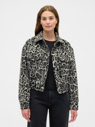 Relaxed Cropped Textured Icon Jacket | Gap Factory