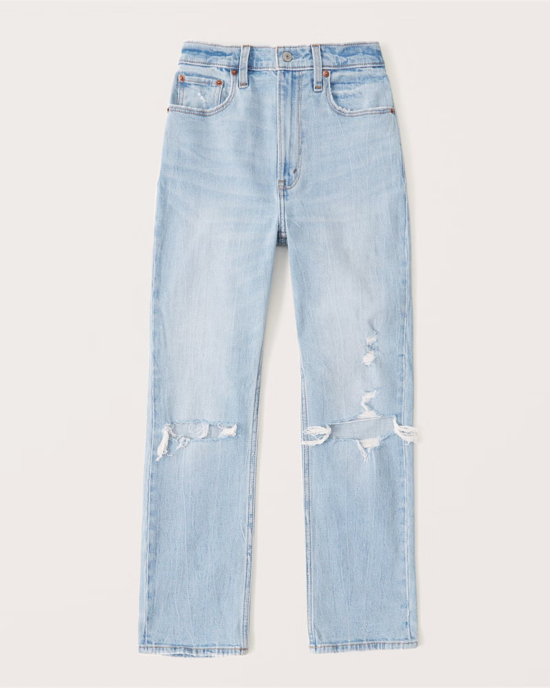 Ultra High Rise Ankle Straight Jeans | Abercrombie & Fitch (US)