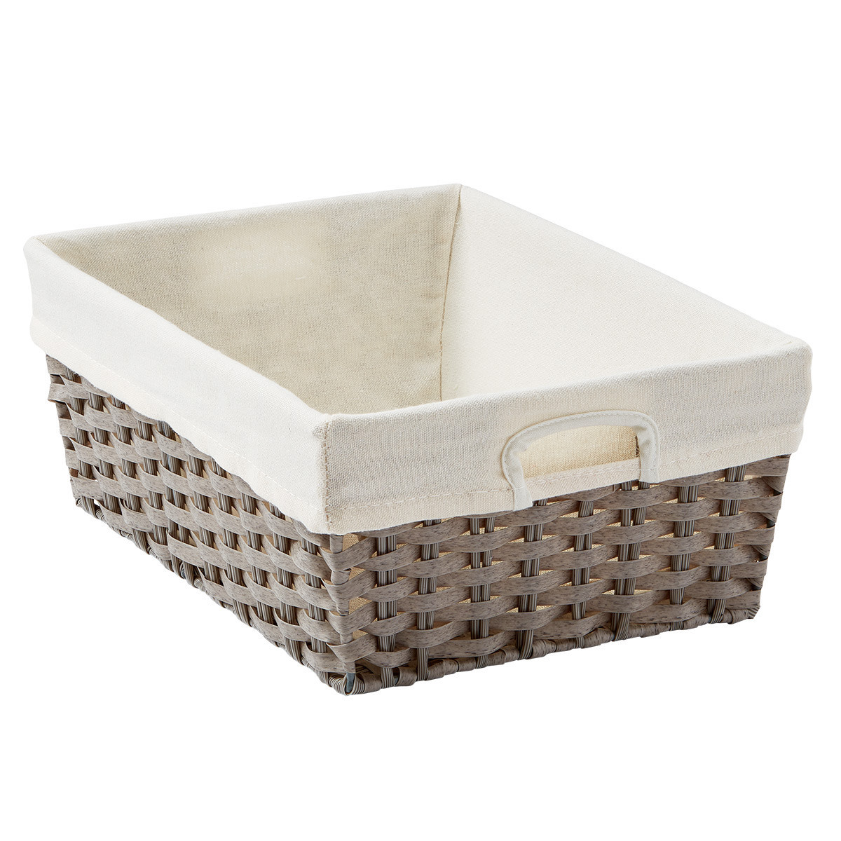 Medium Rectangle Montauk Bin w/ Liner Grey | The Container Store