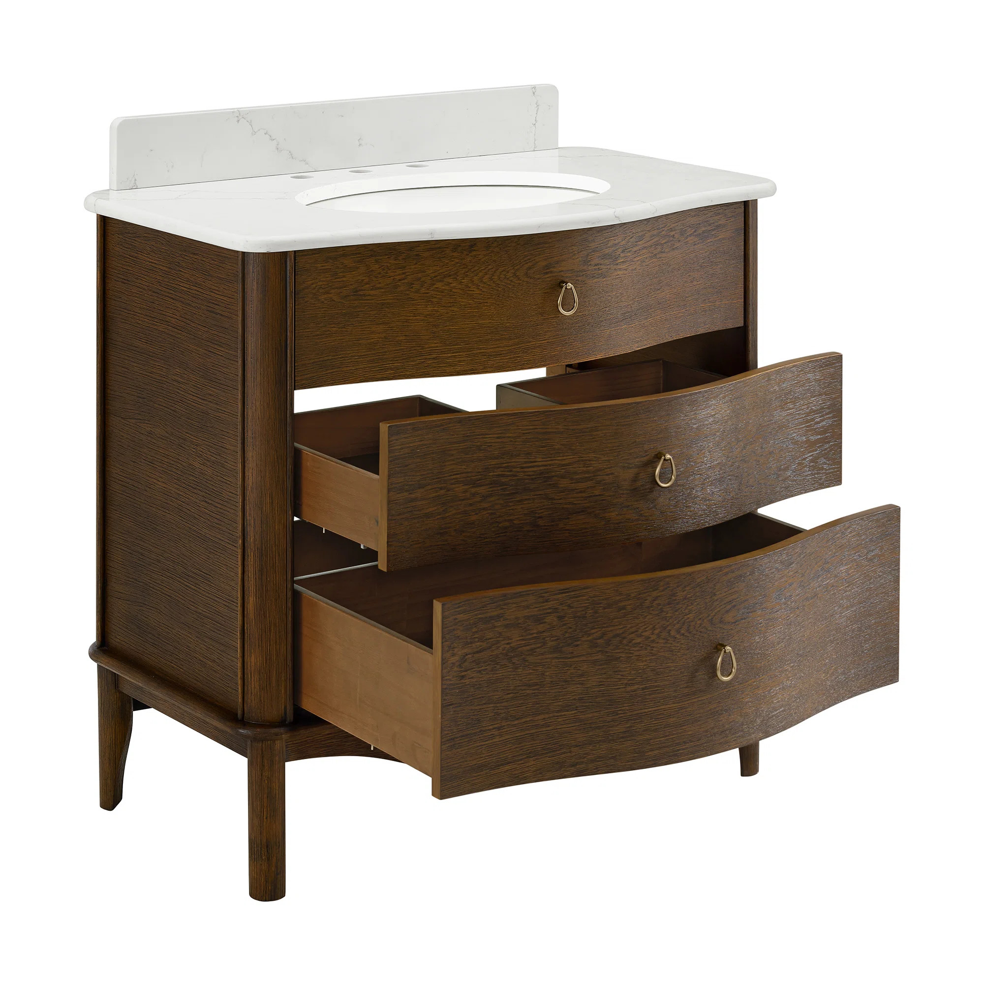 Grace 36" Single Bathroom Vanity In Statuario Quartz | Wayfair North America