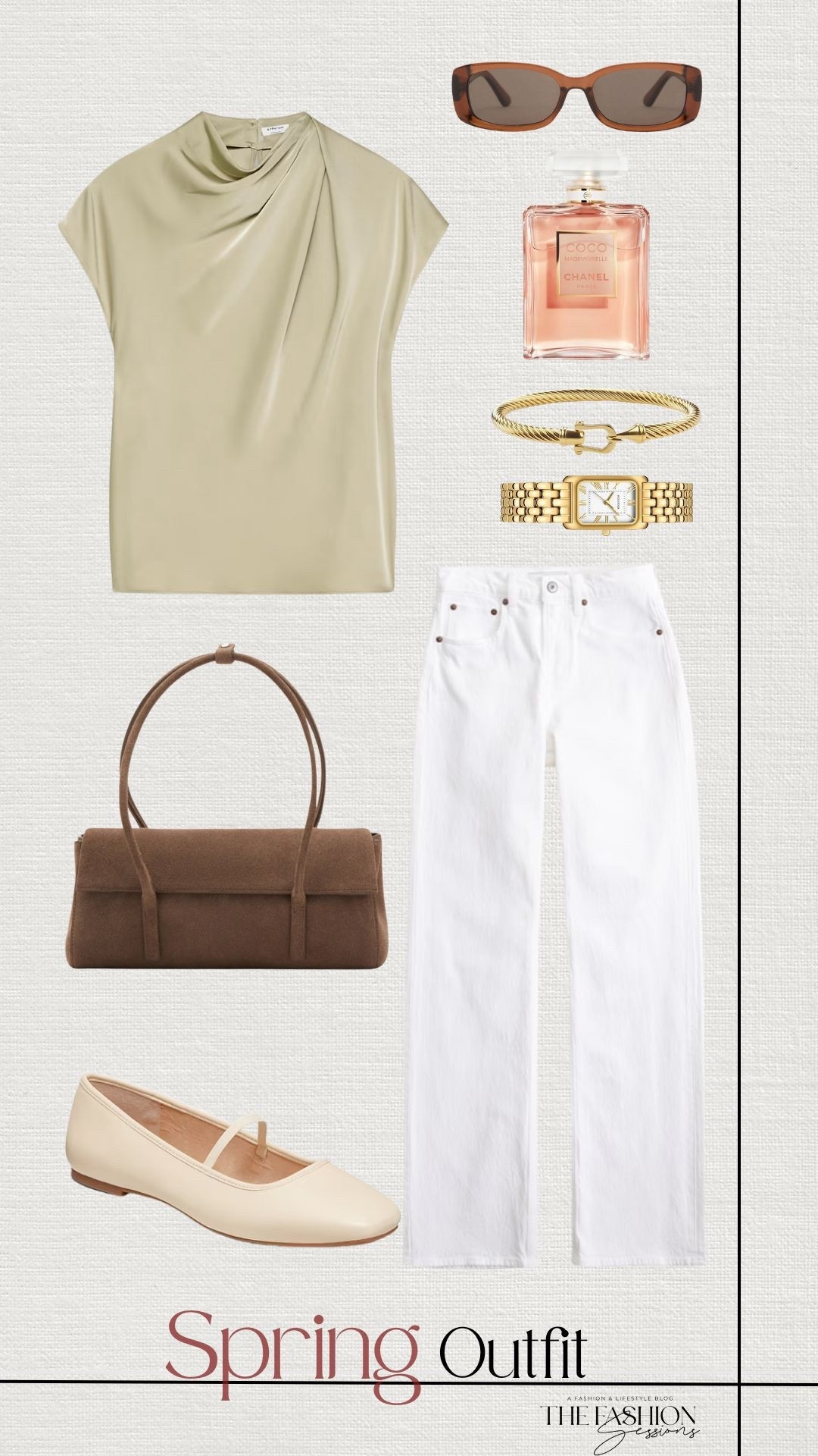 Spring Outfit | Draped Top | White Jeans | Cream Ballet Flats | Suede Shoulder Bag | 

#LTKootd #LTKgrwm