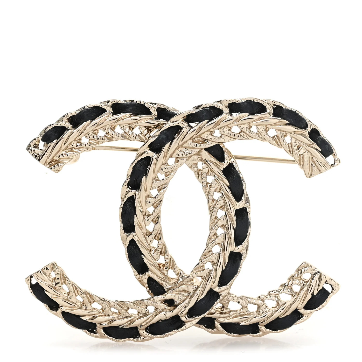 Chanel Lambskin Chain CC Brooch Black Gold 1927798 | FASHIONPHILE (US)