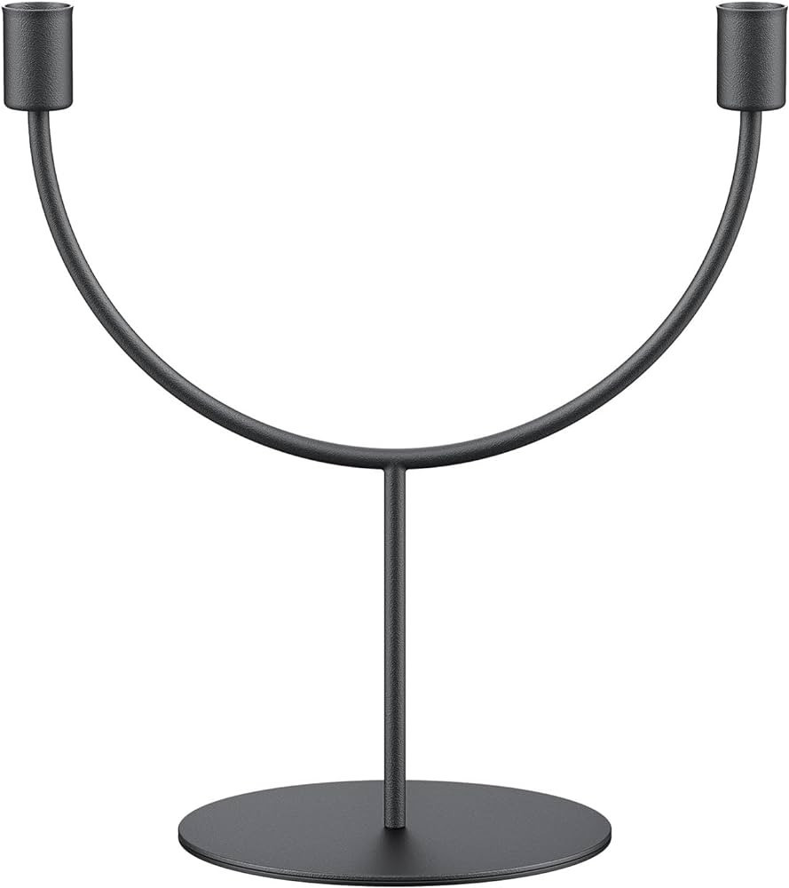 smtyle Black Taper Candle Holders for Candlestick Candles Set of 1 Candelabra with Iron-0.8" Diam... | Amazon (US)