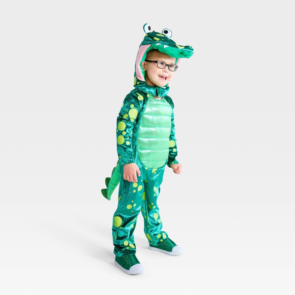Toddler Glow in the Dark Crocodile Halloween Costume Jumpsuit with Hood - Hyde & EEK! Boutique™ | Target