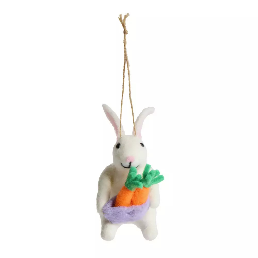Argos Home Handcrafted Felt Bunny with Carrot Ornament | argos.co.uk
