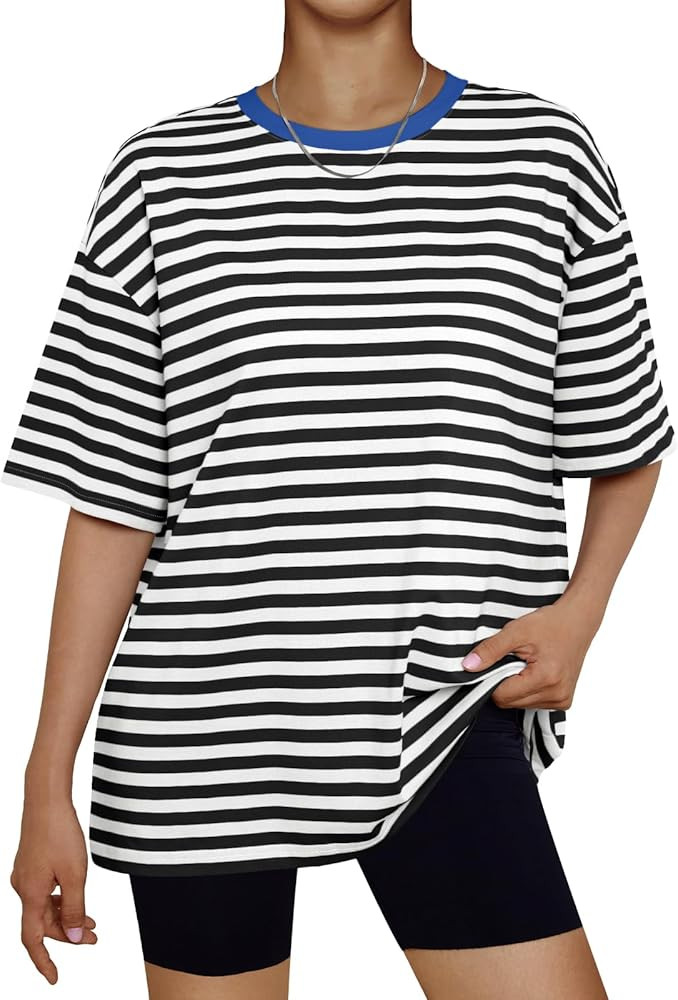 Trendy Queen Womens Fashion Workout T Shirts Athletic Plus Size Tops Summer Trendy Clothes 2024 S... | Amazon (US)