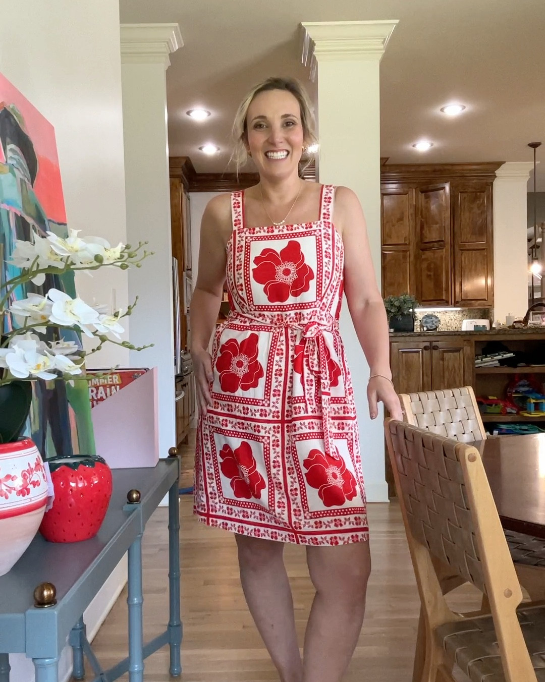 I found your 4th of July dress! This beauty screams Farm Rio but is only $50. The length is great! It has pockets, you can wear a regular bra and it’s lightweight. What’s not to love?! I wear it bopping around town with my kids. You could wear this anytime! Dress it up or down!  

#LTKFindsUnder50 #LTKMidsize #LTKSeasonal
