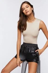 Mid-Rise Faux Leather Shorts | Forever 21 | Forever 21 (US)