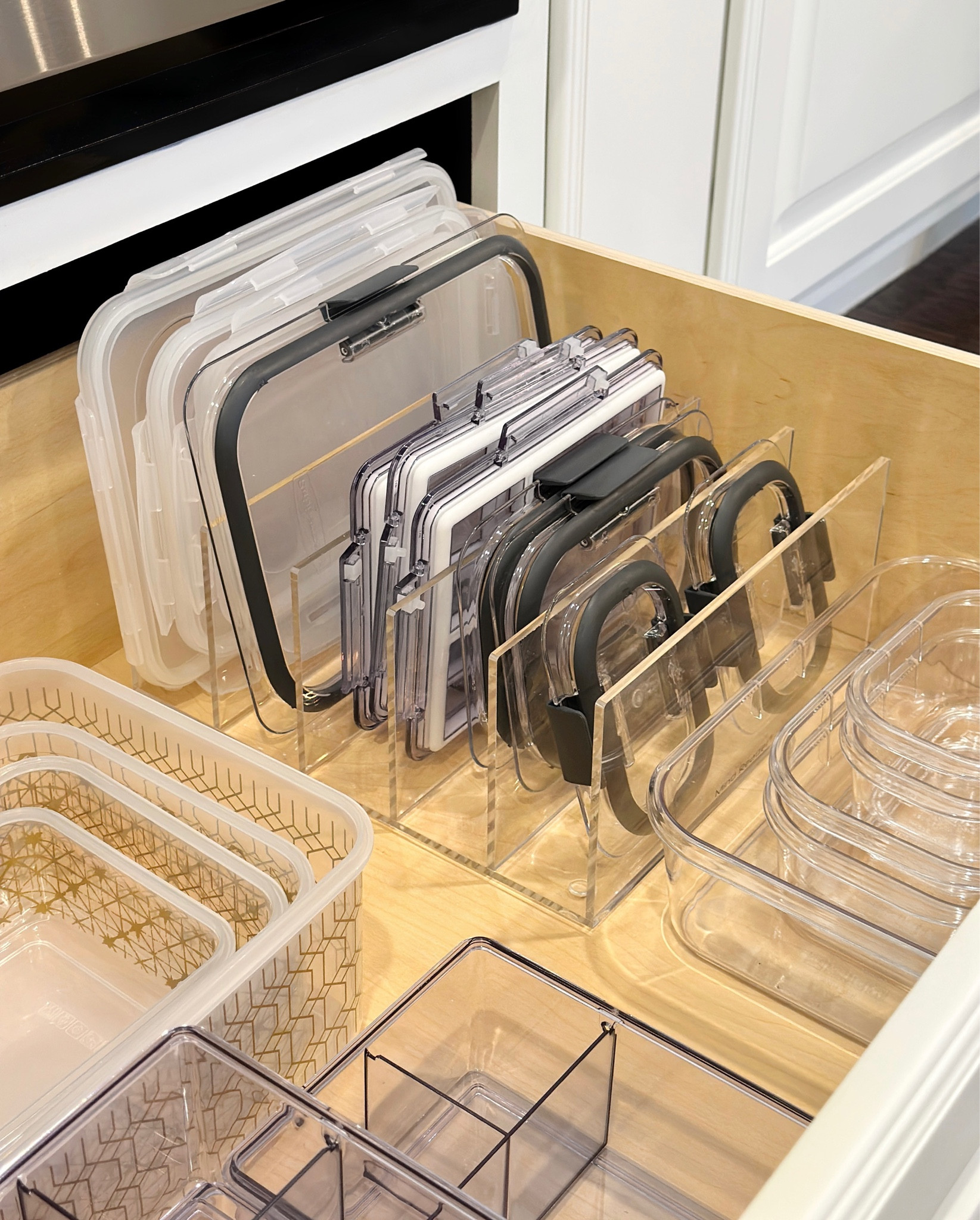 Food storage container lid organizer, acrylic organizer, kitchen organization, drawer organization 

#LTKFind #LTKsalealert #LTKhome