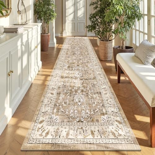 LOKHOM Washable Runner Rug, 3x10 Non-Slip Vintage Kitchen Runner Rug with Rubber Backing, Boho Fl... | Amazon (US)