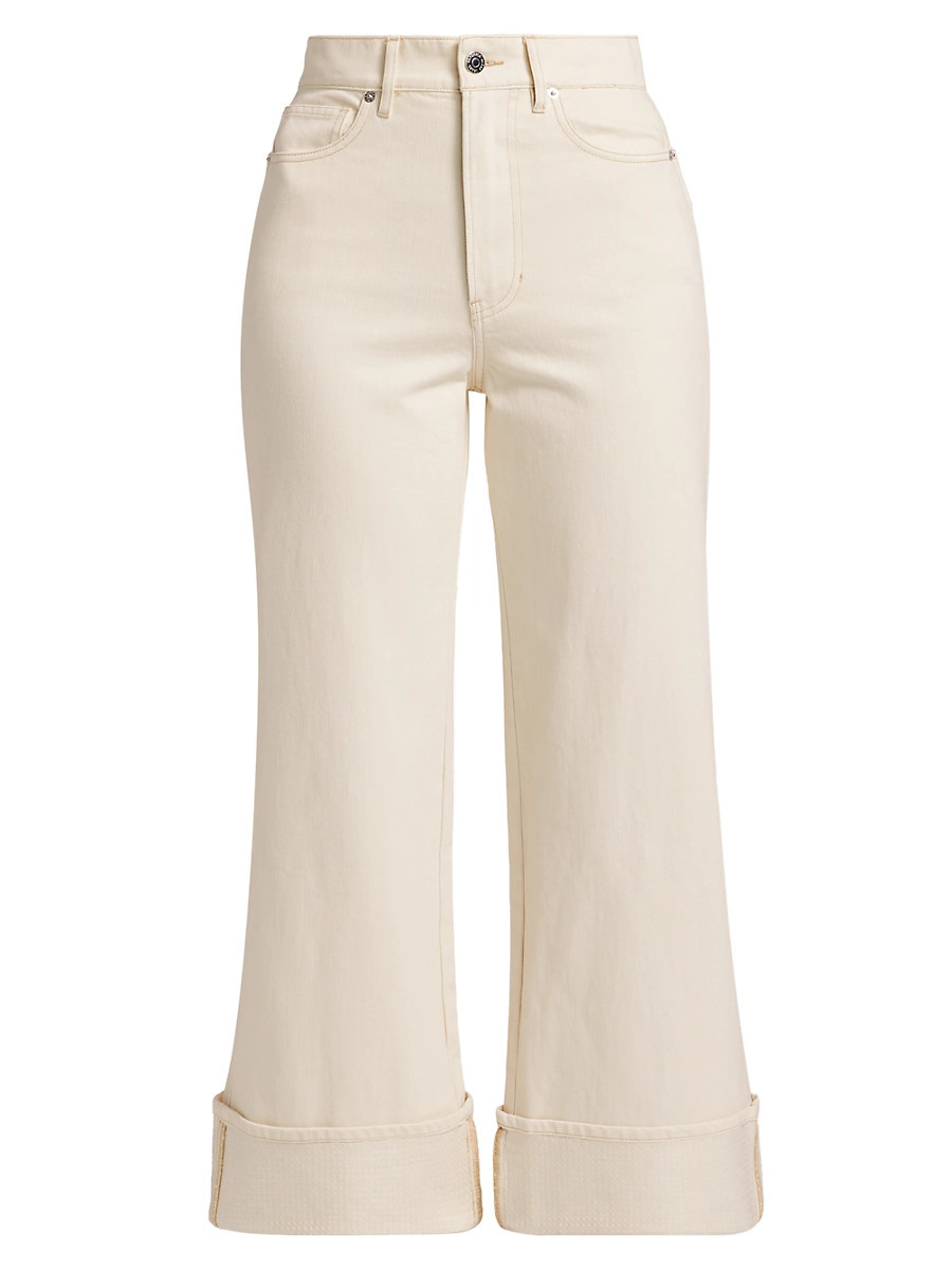 Women's Taylor Cropped Cuffed Jeans - Ecru - Size 29 | Saks Fifth Avenue