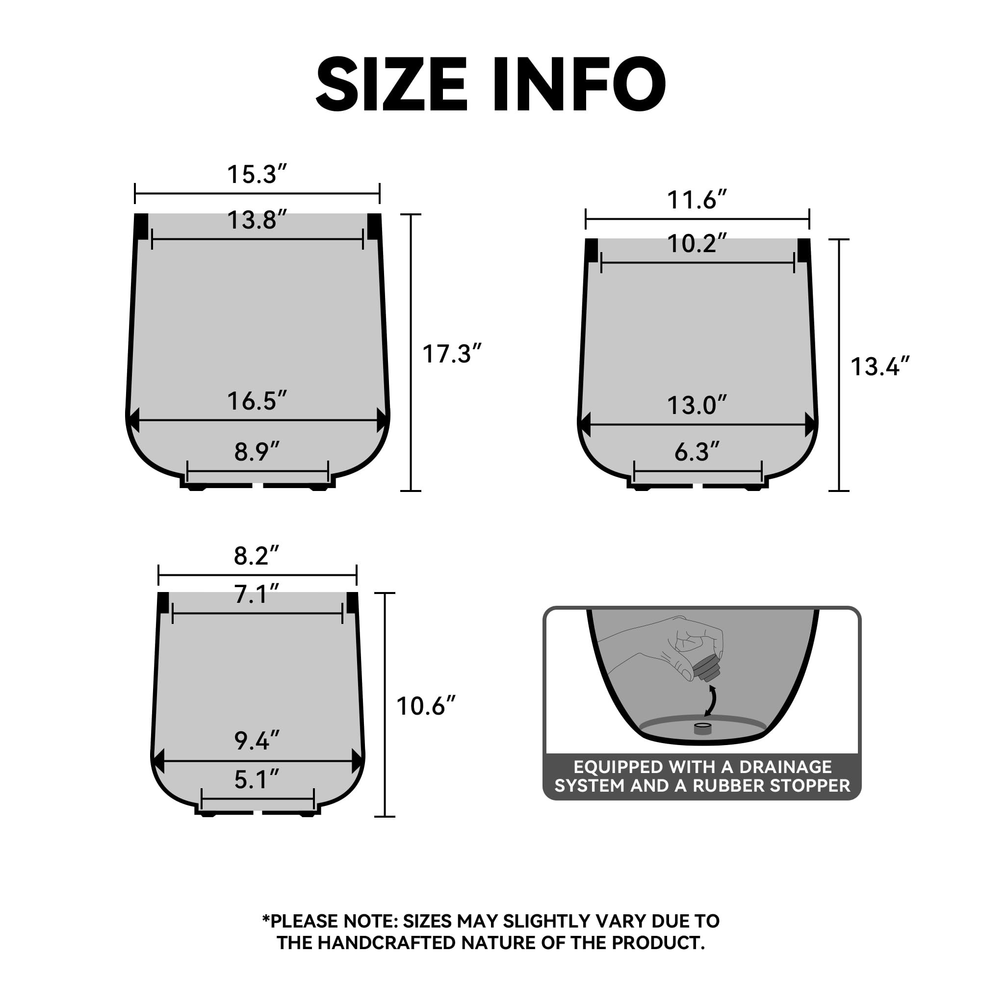 Kante 15.3" Dia Round Concrete Planter, Outdoor Indoor Large Plant Pots Containers with Drainage ... | Amazon (US)