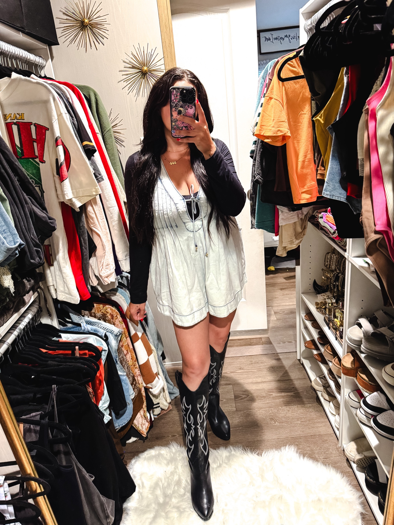 Transition this outfit into fall with a long sleeve underneath and add some cowboy boots for a little country flair! You could definitely wear this to the pumpkin patch and be cool yet super cute! 

Sizing details: 
I’m 5’3 weighing 154 lbs 
•size small in romper 
•size 8 in boots 

Free People
FP style 
Romper 
Denim 
Skims inspired bodysuit 
Fall transitional outfit 
Country concert outfit 
Pumpkin patch outfit 

#LTKBacktoSchool #LTKSeasonal #LTKMidsize
