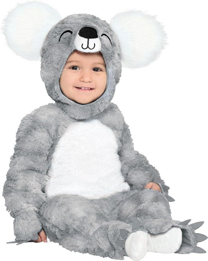 Party City Soft Cuddly Koala Bear Halloween Costume for Babies, Hooded Onesie, Gray and White, 6-... | Amazon (US)
