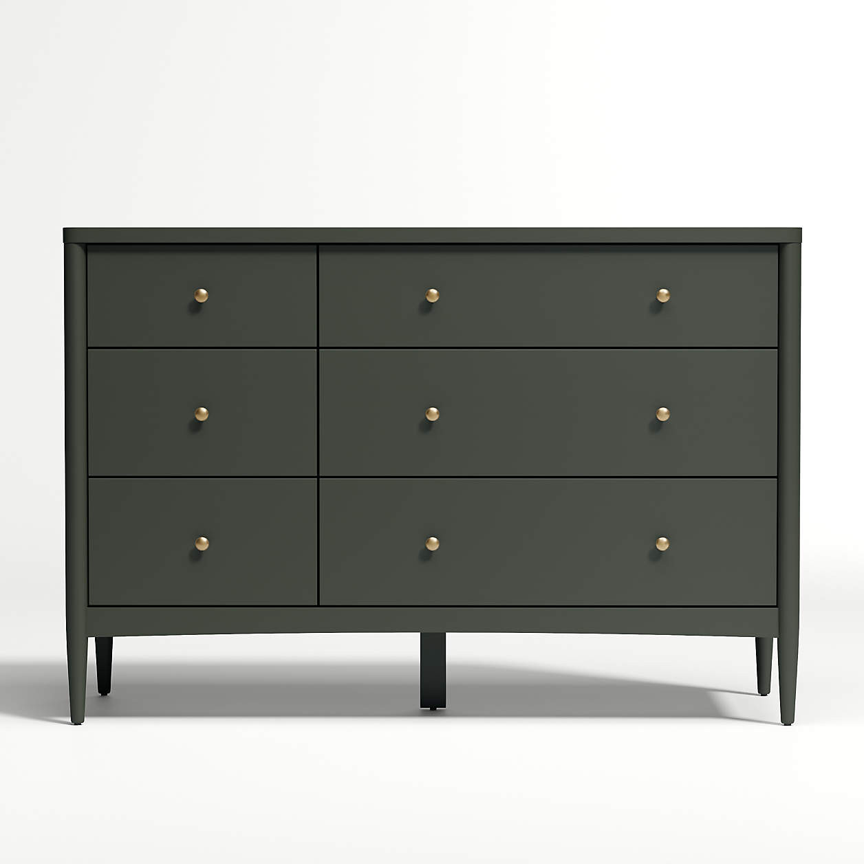 Hampshire 50" Olive Green 6-Drawer Kids Dresser + Reviews | Crate & Kids | Crate & Barrel