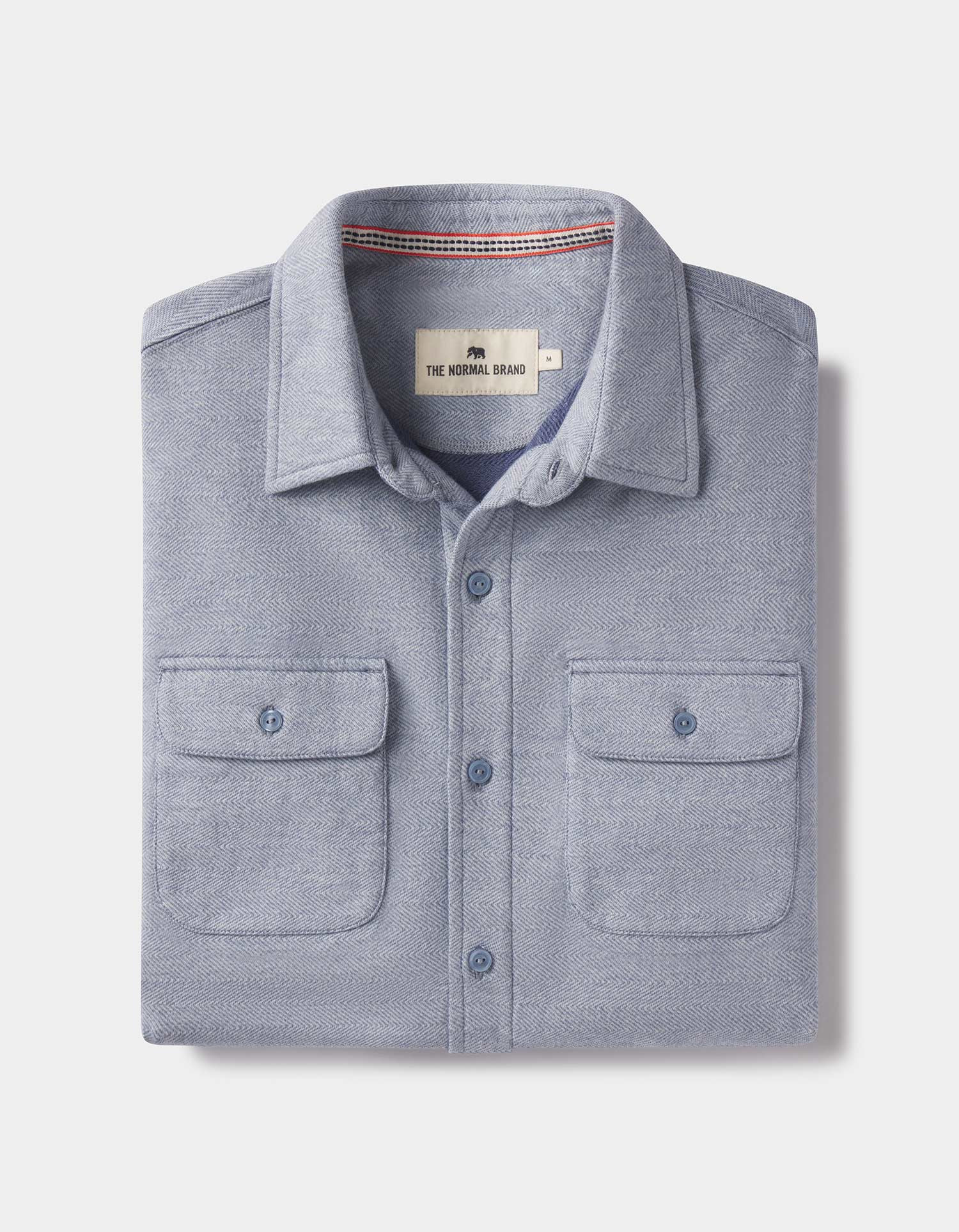 Textured Knit Shirt in Vintage Blue | The Normal Brand