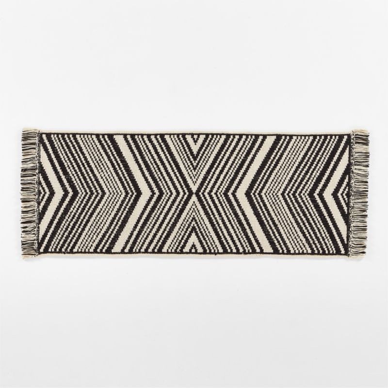 Onca Black and White Bath Runner 24"x60" + Reviews | CB2 | CB2