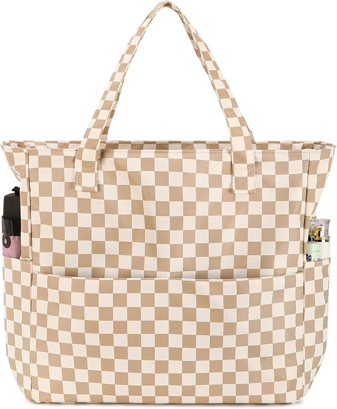 Waterproof Beach Tote Pool Bags for Women Ladies Extra Large Gym Tote Carry On Bag With Wet Compa... | Amazon (US)