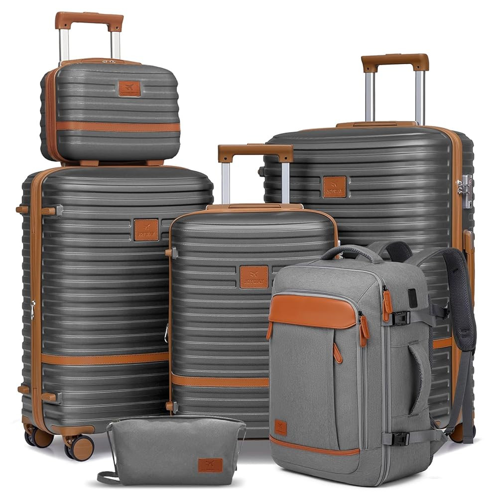 Joyway Expandable Luggage Sets 5 Piece, Lightweight Hard Shell Travel Suitcase Set with Spinner W... | Amazon (US)